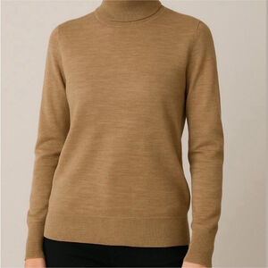 BADGLEY MISCHKA 100% merino wool sweater tan beige small